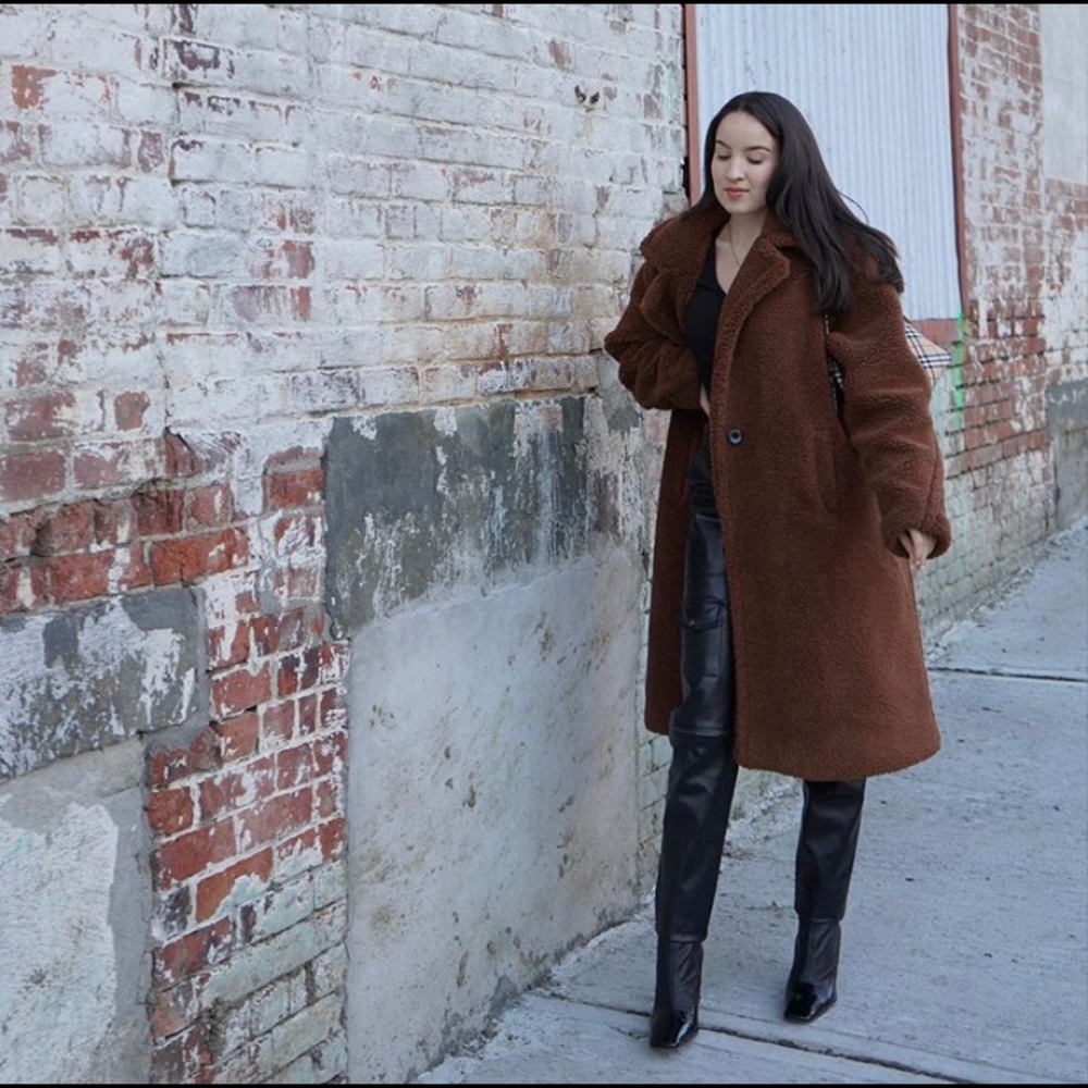 Brown teddy coat- Lisbon The Label